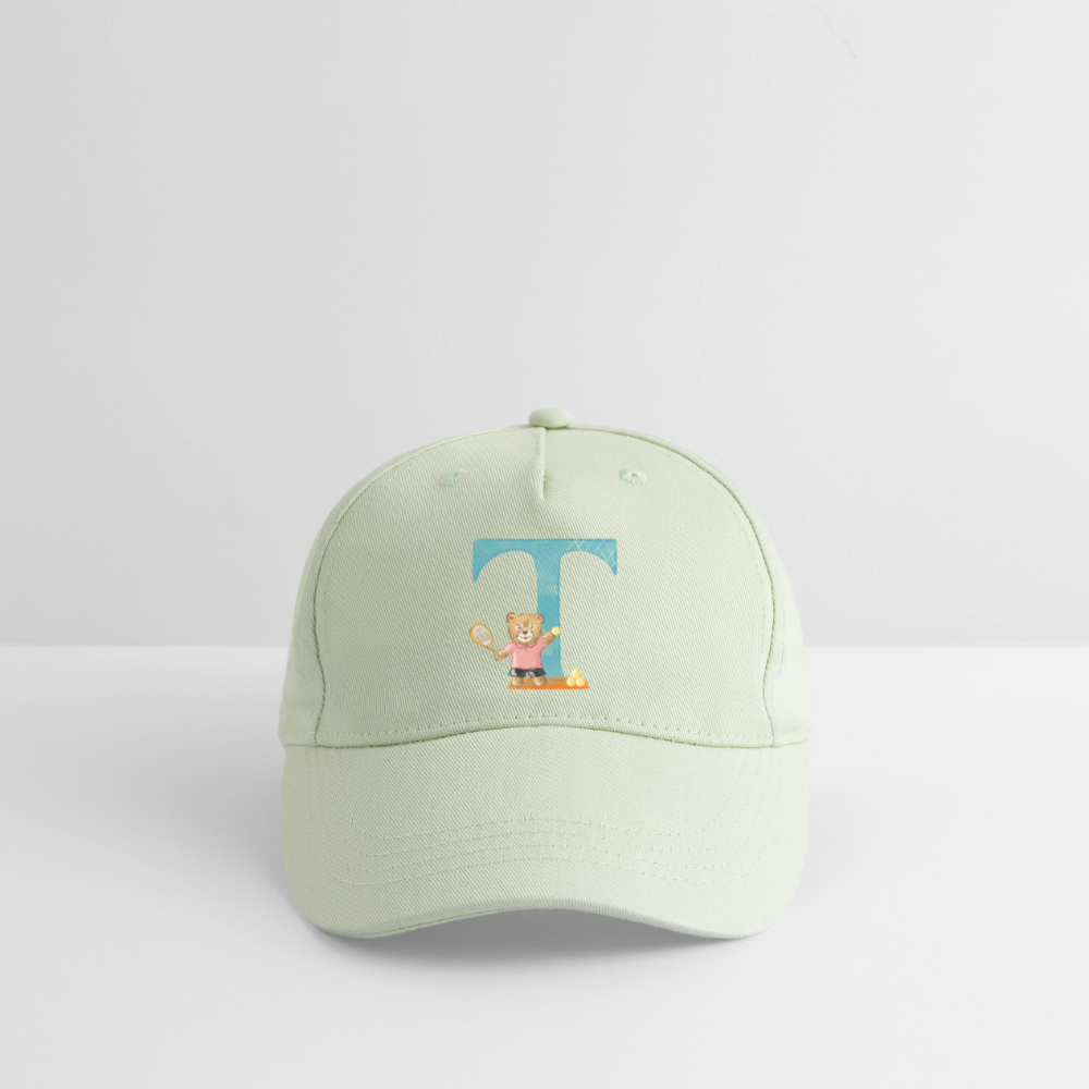Kinder Snapback Cap personalisiert –  mit Anfangsbuchstaben "T" - Helles Mintgrün