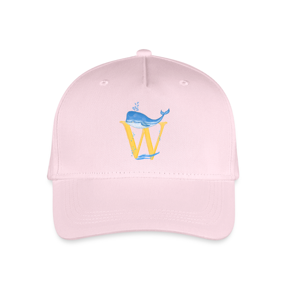 Kinder Snapback Cap personalisiert –  mit Anfangsbuchstaben "W" - Hellrosa