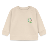 Baby Sweatshirt personalisiert – Bio-Baumwolle Buchstabe "Q" - Weißgrau