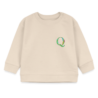 Baby Sweatshirt personalisiert – Bio-Baumwolle Buchstabe "Q" - Weißgrau