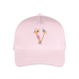 Kinder Snapback Cap personalisiert –  mit Anfangsbuchstaben "V" - Hellrosa