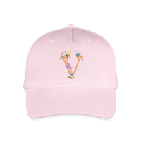 Kinder Snapback Cap personalisiert –  mit Anfangsbuchstaben "V" - Hellrosa