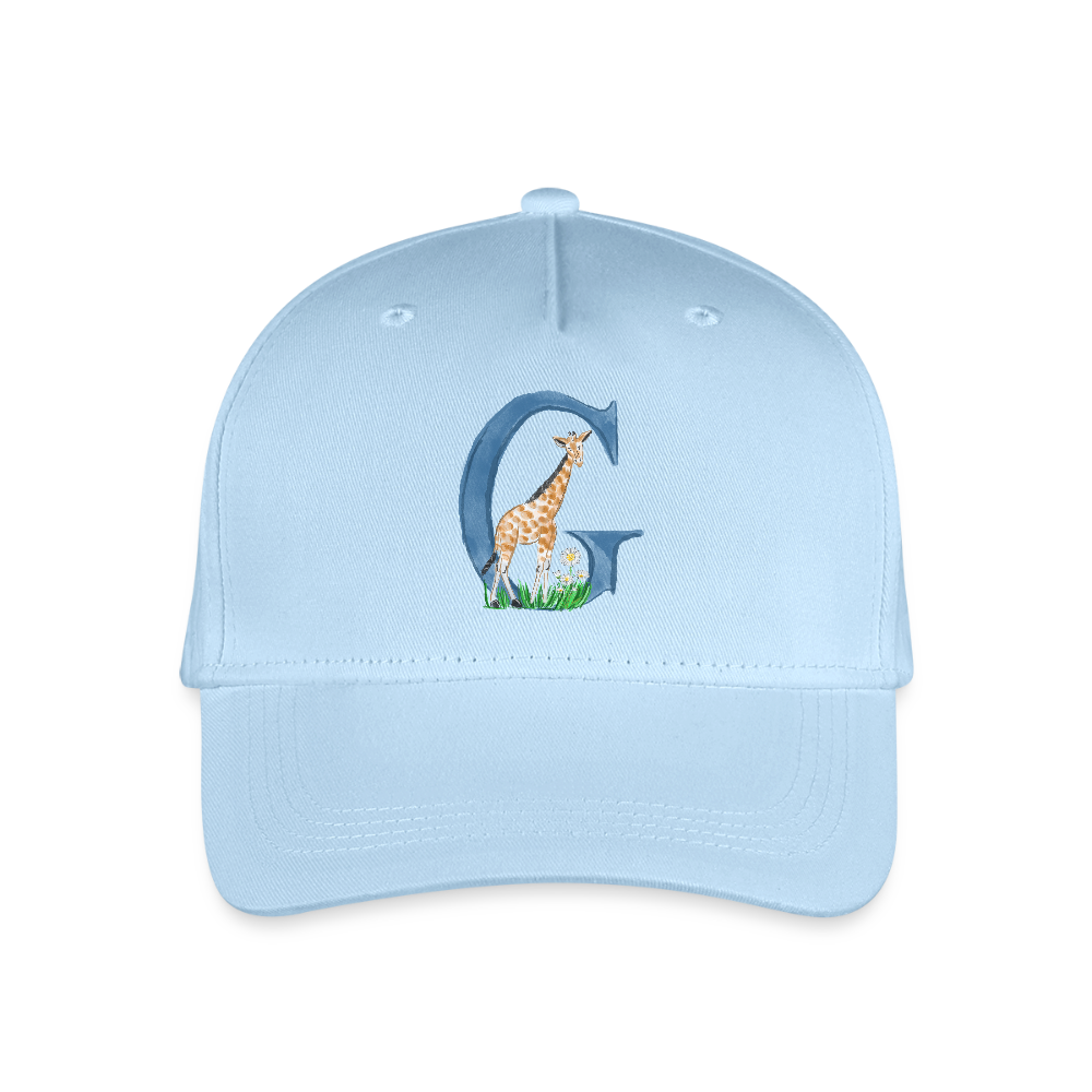 Kinder Snapback Cap personalisiert –  mit Anfangsbuchstaben "G" - Hellblau