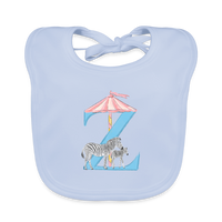 Baby Lätzchen personalisiert – Bio-Baumwolle mit Buchstabe "Z" 🌱🍼 - sky Blue