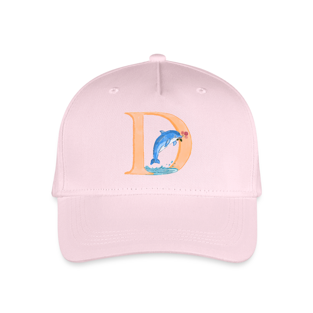 Kinder Snapback Cap personalisiert –  mit Anfangsbuchstaben "D" - Hellrosa