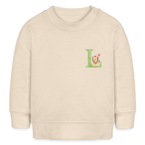 Baby Sweatshirt personalisiert – Bio-Baumwolle Buchstabe "L" - Weißgrau