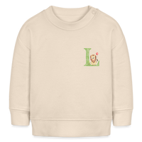 Baby Sweatshirt personalisiert – Bio-Baumwolle Buchstabe "L" - Weißgrau