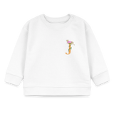 Baby Sweatshirt personalisiert – Bio-Baumwolle Buchstabe "J" rosa - Weiß