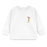 Baby Sweatshirt personalisiert – Bio-Baumwolle Buchstabe "J" rosa - Weiß