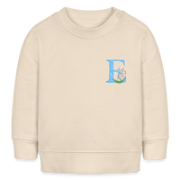 Baby Sweatshirt personalisiert – Bio-Baumwolle Buchstabe "E" - Weißgrau