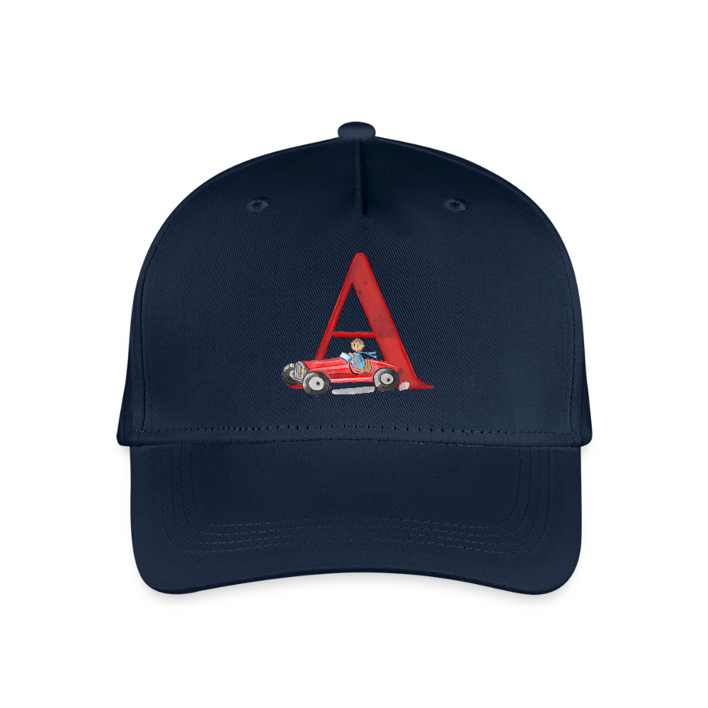 Kinder Snapback Cap personalisiert –  mit Anfangsbuchstaben "A" - Navy