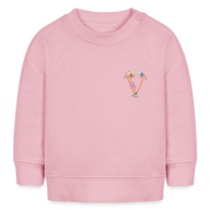 Baby Sweatshirt personalisiert – Bio-Baumwolle Buchstabe "V" - Hellrosa