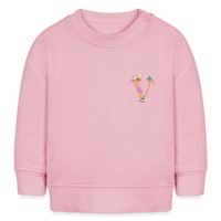 Baby Sweatshirt personalisiert – Bio-Baumwolle Buchstabe "V" - Hellrosa