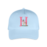 Kinder Snapback Cap personalisiert –  mit Anfangsbuchstaben "H" Hirsch - Hellblau