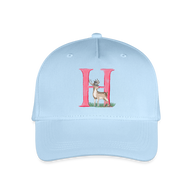 Kinder Snapback Cap personalisiert –  mit Anfangsbuchstaben "H" Hirsch - Hellblau