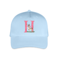 Kinder Snapback Cap personalisiert –  mit Anfangsbuchstaben "H" Hirsch - Hellblau