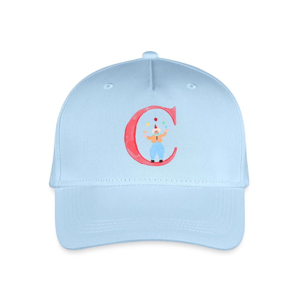 Kinder Snapback Cap personalisiert –  mit Anfangsbuchstaben "C" - Hellblau