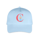 Kinder Snapback Cap personalisiert –  mit Anfangsbuchstaben "C" - Hellblau