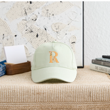 Kinder Snapback Cap personalisiert –  mit Anfangsbuchstaben "R" Rosie - Helles Mintgrün