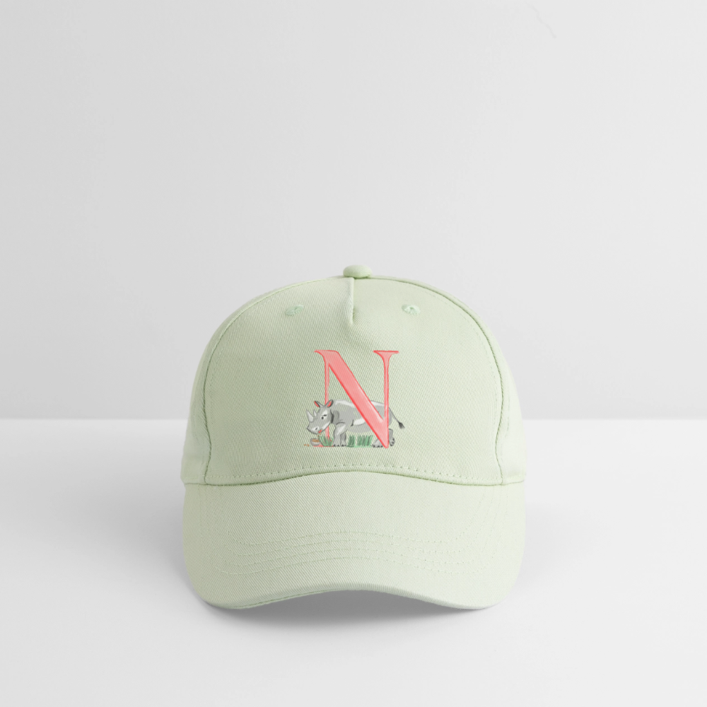 Kinder Snapback Cap personalisiert –  mit Anfangsbuchstaben "N" - Helles Mintgrün