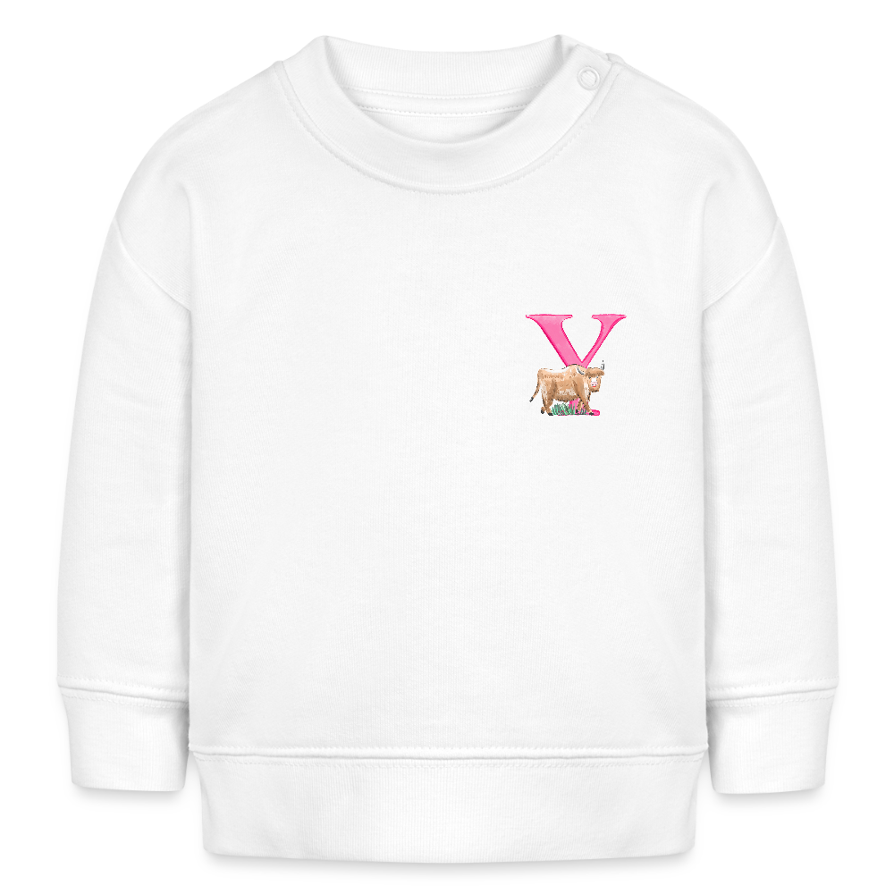 Baby Sweatshirt personalisiert – Bio-Baumwolle Buchstabe "Y" - Weiß