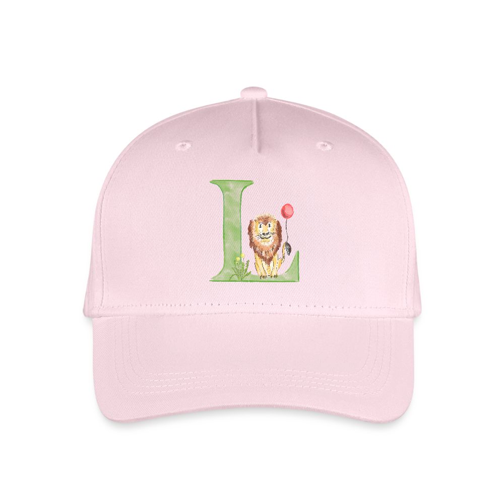 Kinder Snapback Cap personalisiert –  mit Anfangsbuchstaben "L" - Hellrosa