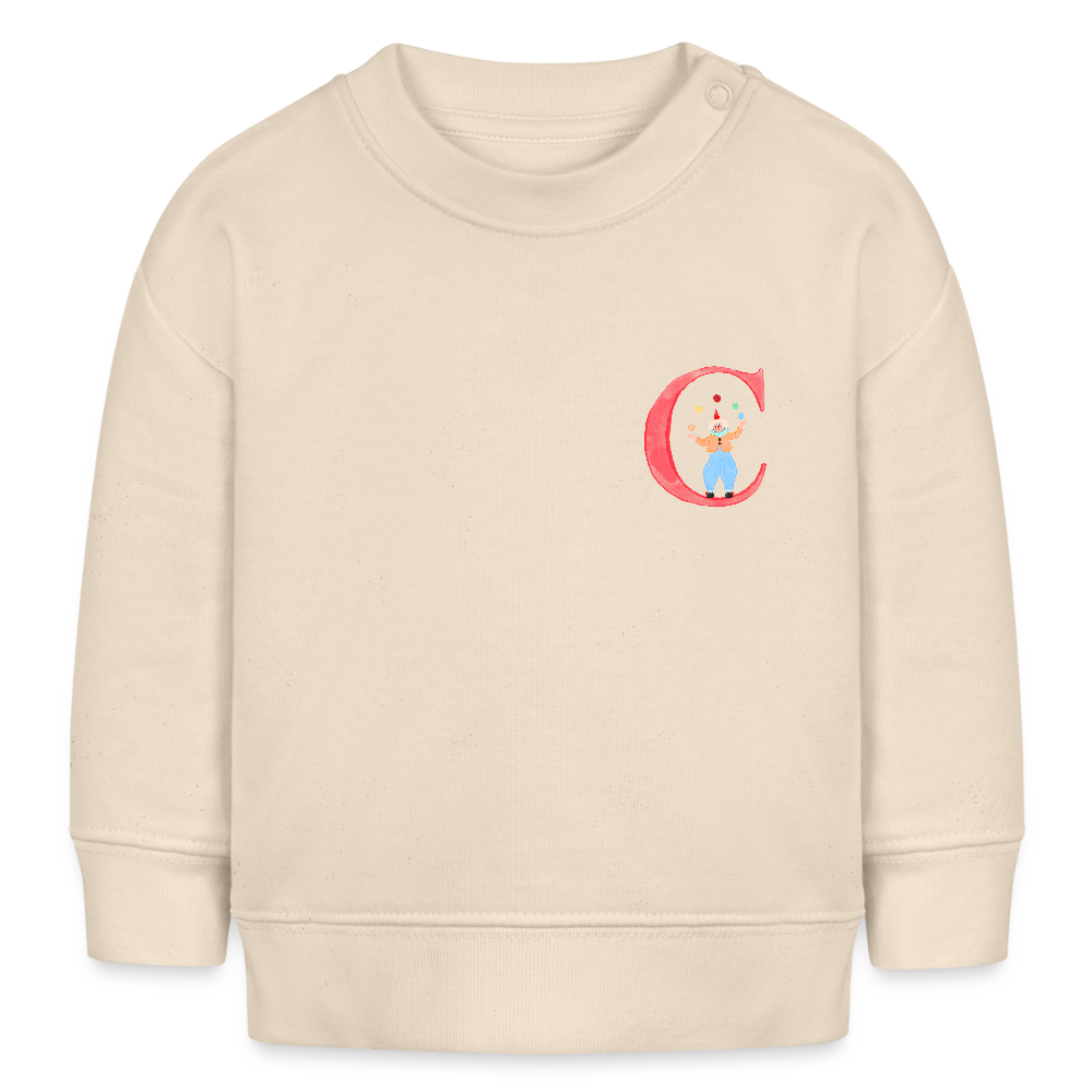 Baby Sweatshirt personalisiert – Bio-Baumwolle Buchstabe "C" - Weißgrau