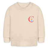 Baby Sweatshirt personalisiert – Bio-Baumwolle Buchstabe "C" - Weißgrau