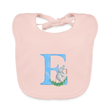 Baby Lätzchen personalisiert – Bio-Baumwolle mit Buchstabe "E" 🌱🍼 - Rose