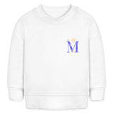 Baby Sweatshirt personalisiert – Bio-Baumwolle Buchstabe "M" - Weiß
