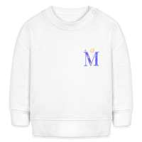Baby Sweatshirt personalisiert – Bio-Baumwolle Buchstabe "M" - Weiß