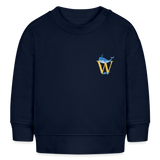 Baby Sweatshirt personalisiert – Bio-Baumwolle Buchstabe "W" - Navy