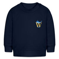 Baby Sweatshirt personalisiert – Bio-Baumwolle Buchstabe "W" - Navy