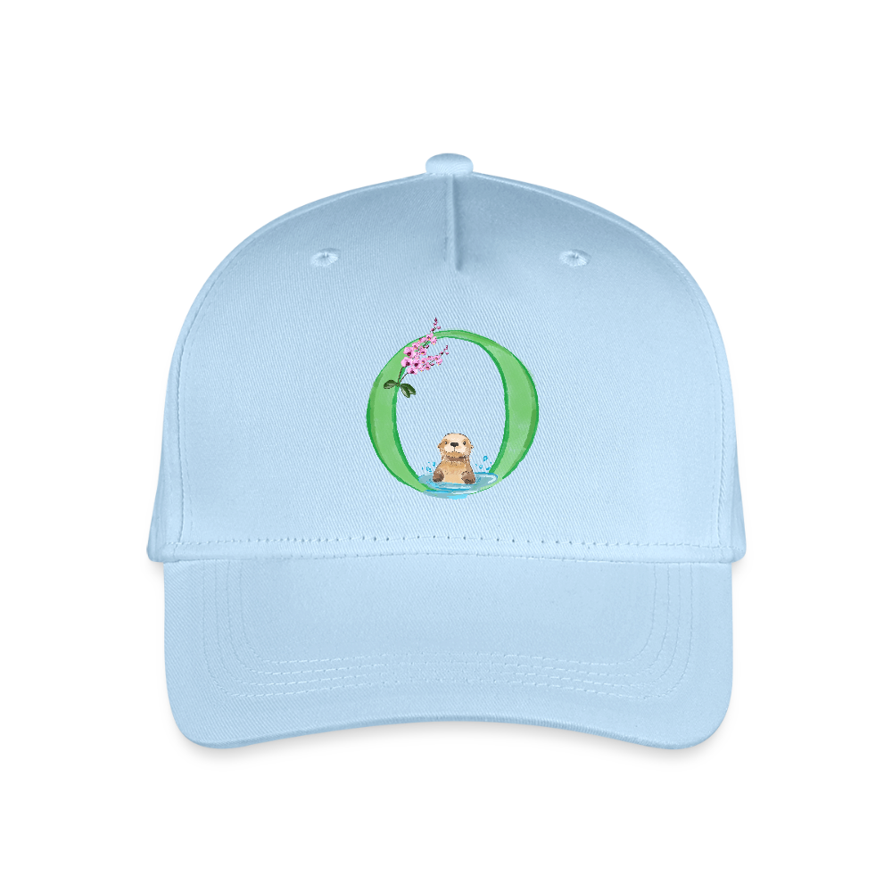 Kinder Snapback Cap personalisiert –  mit Anfangsbuchstaben "O" - Hellblau