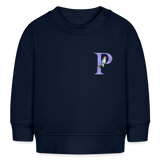 Baby Sweatshirt personalisiert – Bio-Baumwolle Buchstabe "P" - Navy