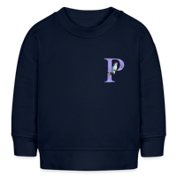 Baby Sweatshirt personalisiert – Bio-Baumwolle Buchstabe "P" - Navy
