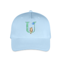 Kinder Snapback Cap personalisiert –  mit Anfangsbuchstaben "U" - Hellblau