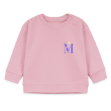 Baby Sweatshirt personalisiert – Bio-Baumwolle Buchstabe "M" - Hellrosa