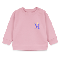 Baby Sweatshirt personalisiert – Bio-Baumwolle Buchstabe "M" - Hellrosa