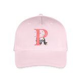 Kinder Snapback Cap personalisiert –  mit Anfangsbuchstaben "P" Pinguin - Hellrosa
