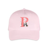 Kinder Snapback Cap personalisiert –  mit Anfangsbuchstaben "P" Pinguin - Hellrosa