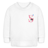 Baby Sweatshirt personalisiert – Bio-Baumwolle Buchstabe "S" - Weiß