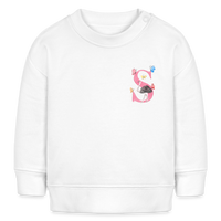 Baby Sweatshirt personalisiert – Bio-Baumwolle Buchstabe "S" - Weiß