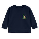 Baby Sweatshirt personalisiert – Bio-Baumwolle Buchstabe "L" - Navy