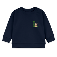 Baby Sweatshirt personalisiert – Bio-Baumwolle Buchstabe "L" - Navy
