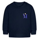 Baby Sweatshirt personalisiert – Bio-Baumwolle Buchstabe "M" - Navy