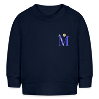 Baby Sweatshirt personalisiert – Bio-Baumwolle Buchstabe "M" - Navy