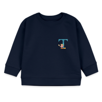 Baby Sweatshirt personalisiert – Bio-Baumwolle Buchstabe "T" - Navy
