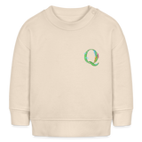 Baby Sweatshirt personalisiert – Bio-Baumwolle Buchstabe "Q" - Weißgrau