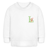 Baby Sweatshirt personalisiert – Bio-Baumwolle Buchstabe "L" - Weiß